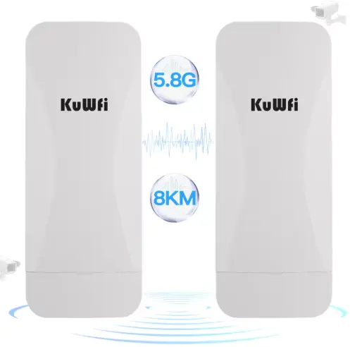 Pont sans fil KuWFi WB5G08 jusqu’à 8KM, 900 Mbps